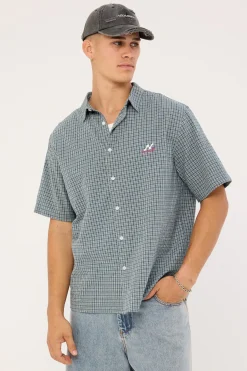 Trace Check Short Sleeve Shirt Green/Blue