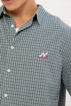 Trace Check Short Sleeve Shirt Green/Blue