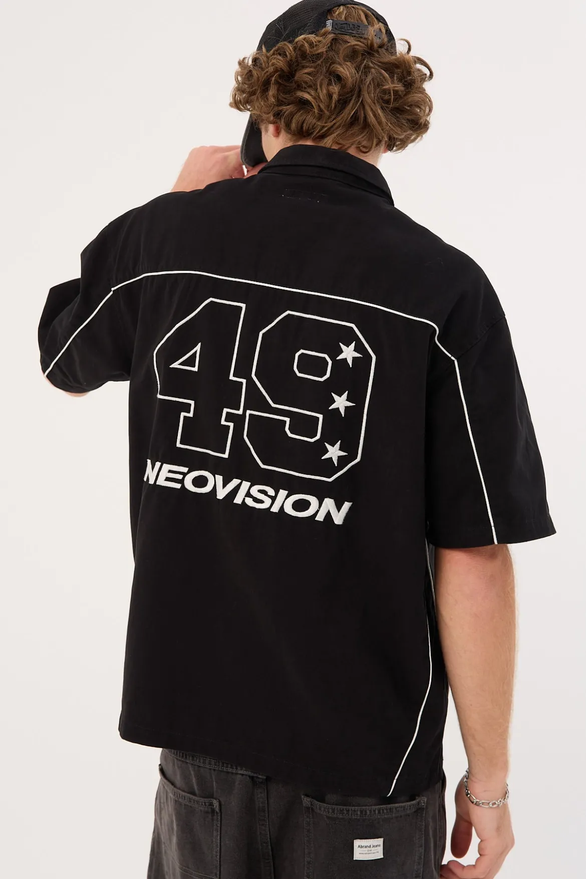 Track Day Oversize Zip Through Shirt Black