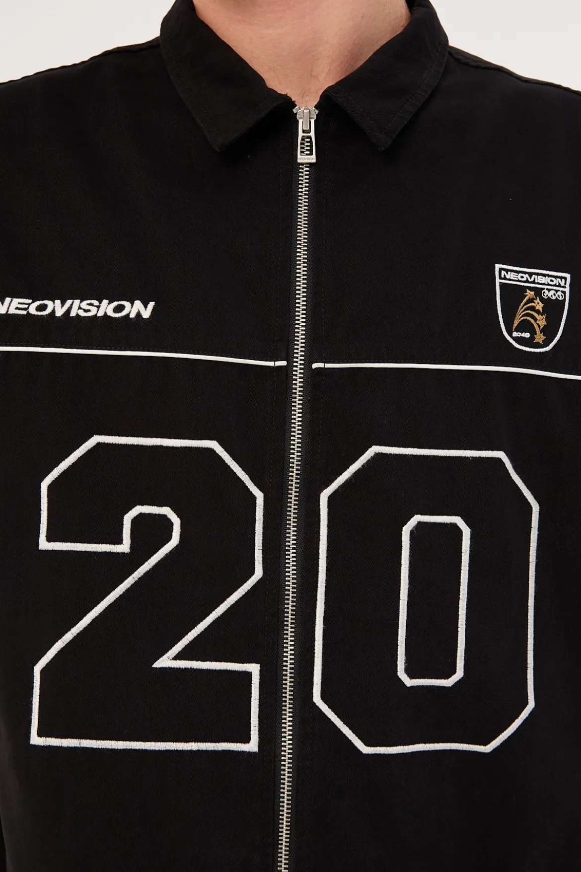 Track Day Oversize Zip Through Shirt Black
