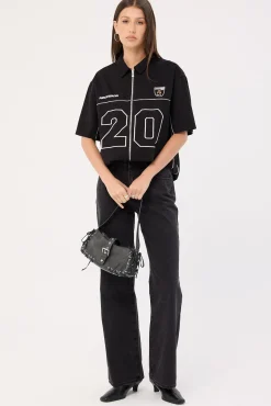Track Day Oversize Zip Through Shirt Black