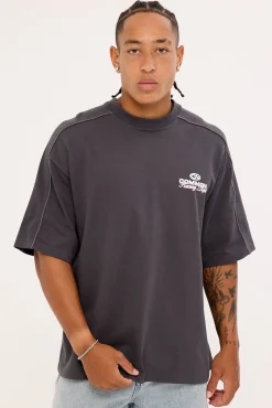 Trackside Heavyweight Easy Tee Off Black