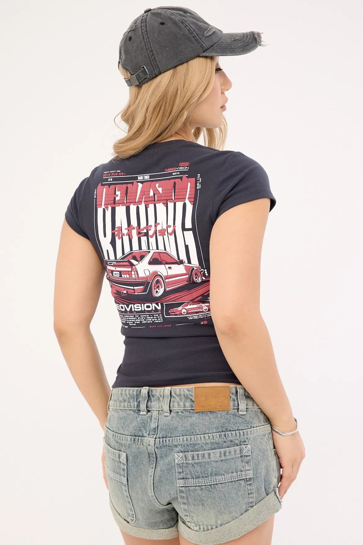 Traction Baby Tee Washed Black