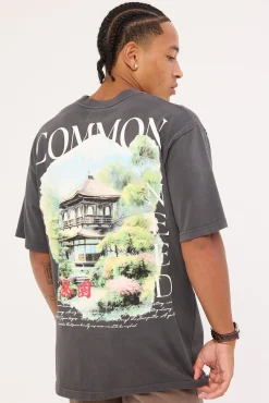 Tranquil Heavyweight Boxy Tee Washed Black