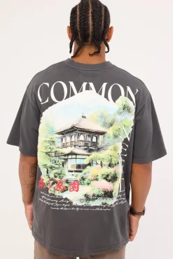 Tranquil Heavyweight Boxy Tee Washed Black