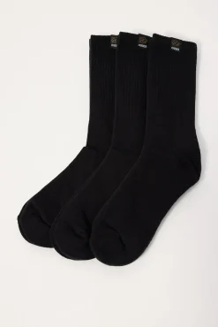Tread Sock 3 Pack Black