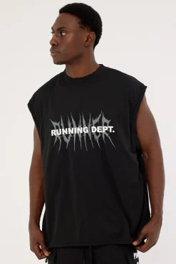 Tribal Running Dept Tank Black