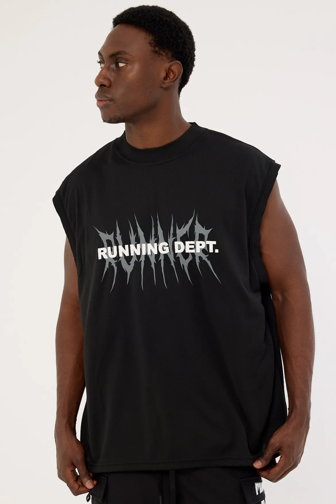 Tribal Running Dept Tank Black