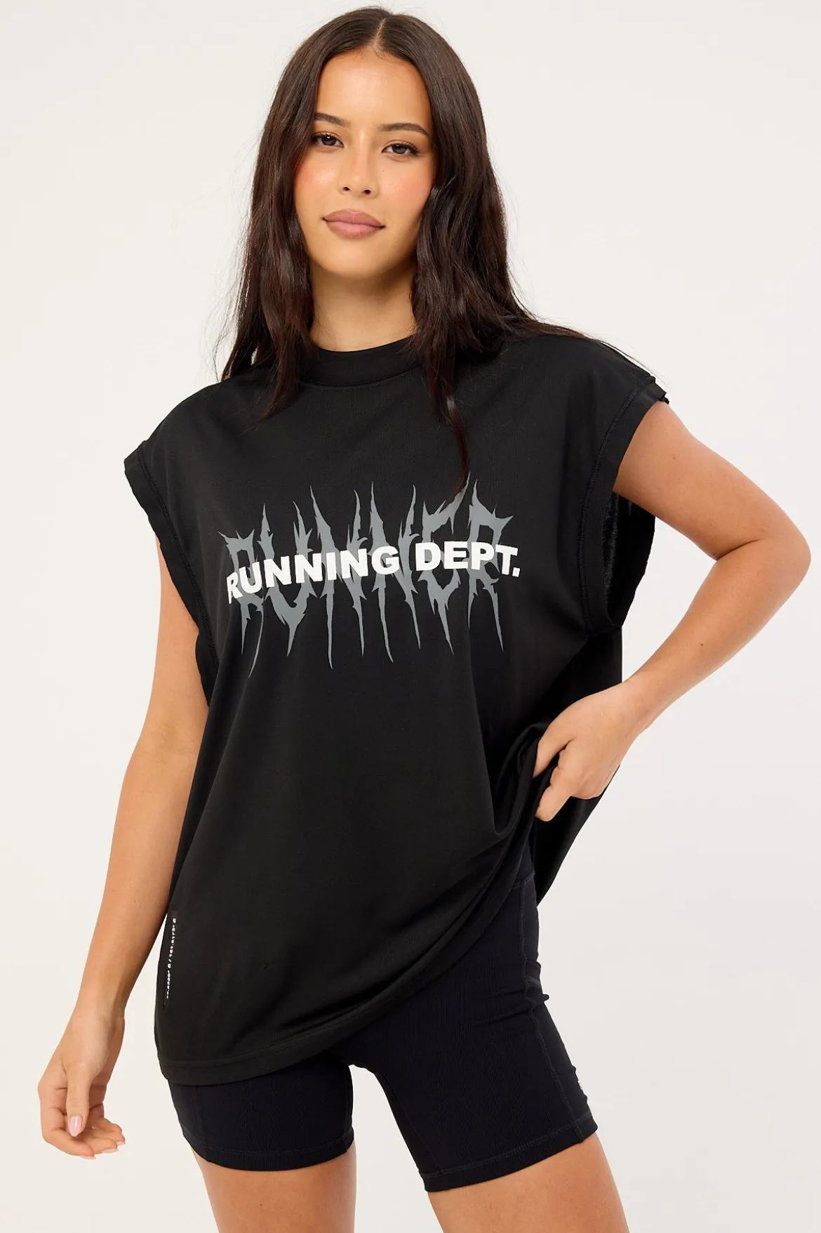 Tribal Running Dept Tank Black