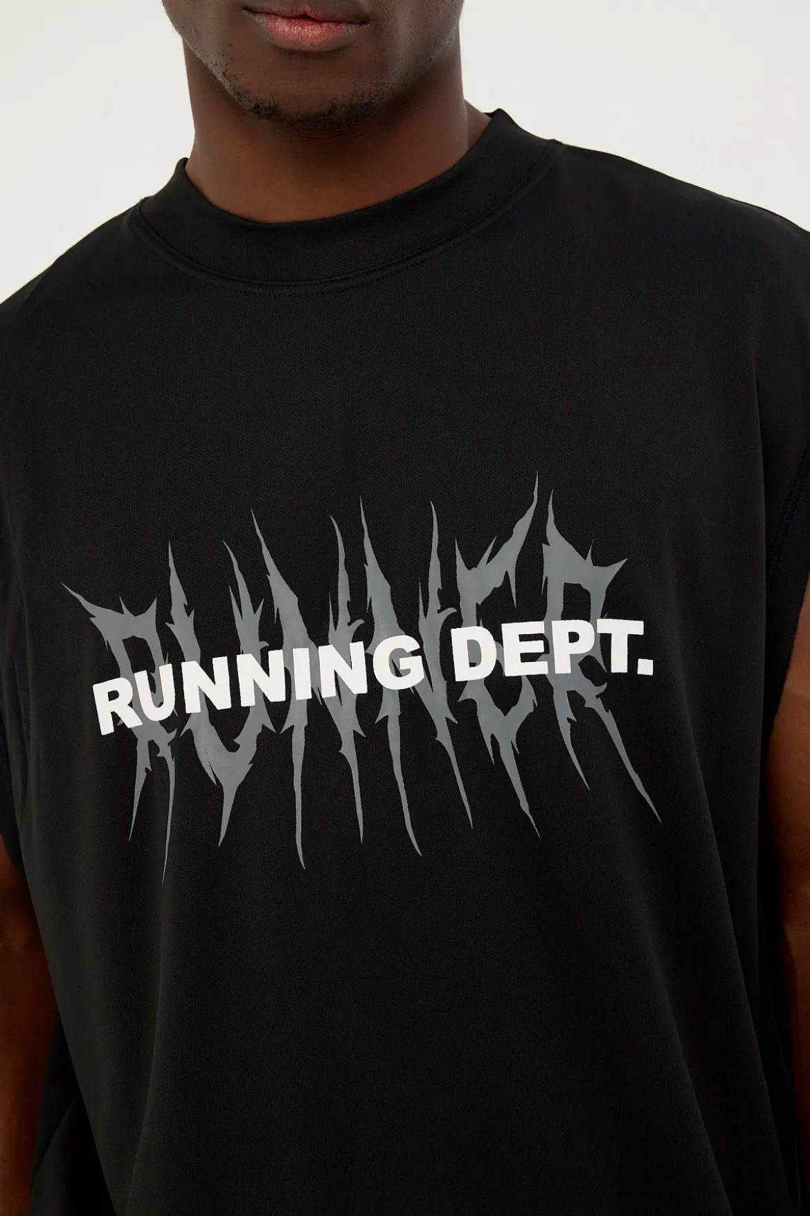 Tribal Running Dept Tank Black