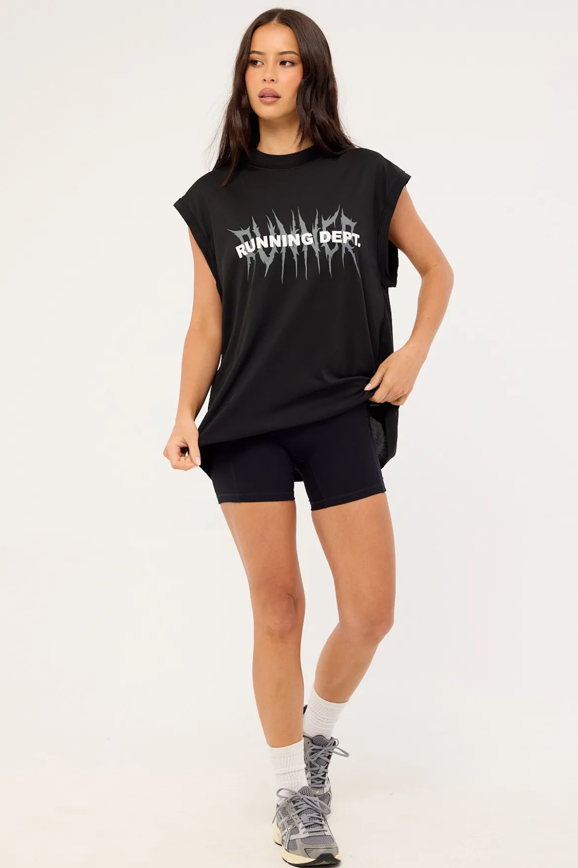 Tribal Running Dept Tank Black