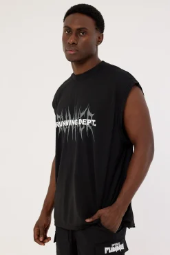 Tribal Running Dept Tank Black