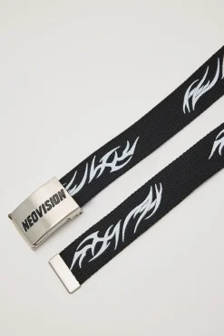 Tribal Web Belt Silver/Black
