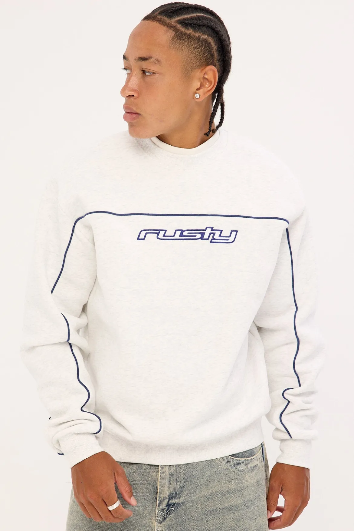 Trigger Crew Fleece Ecru Marle