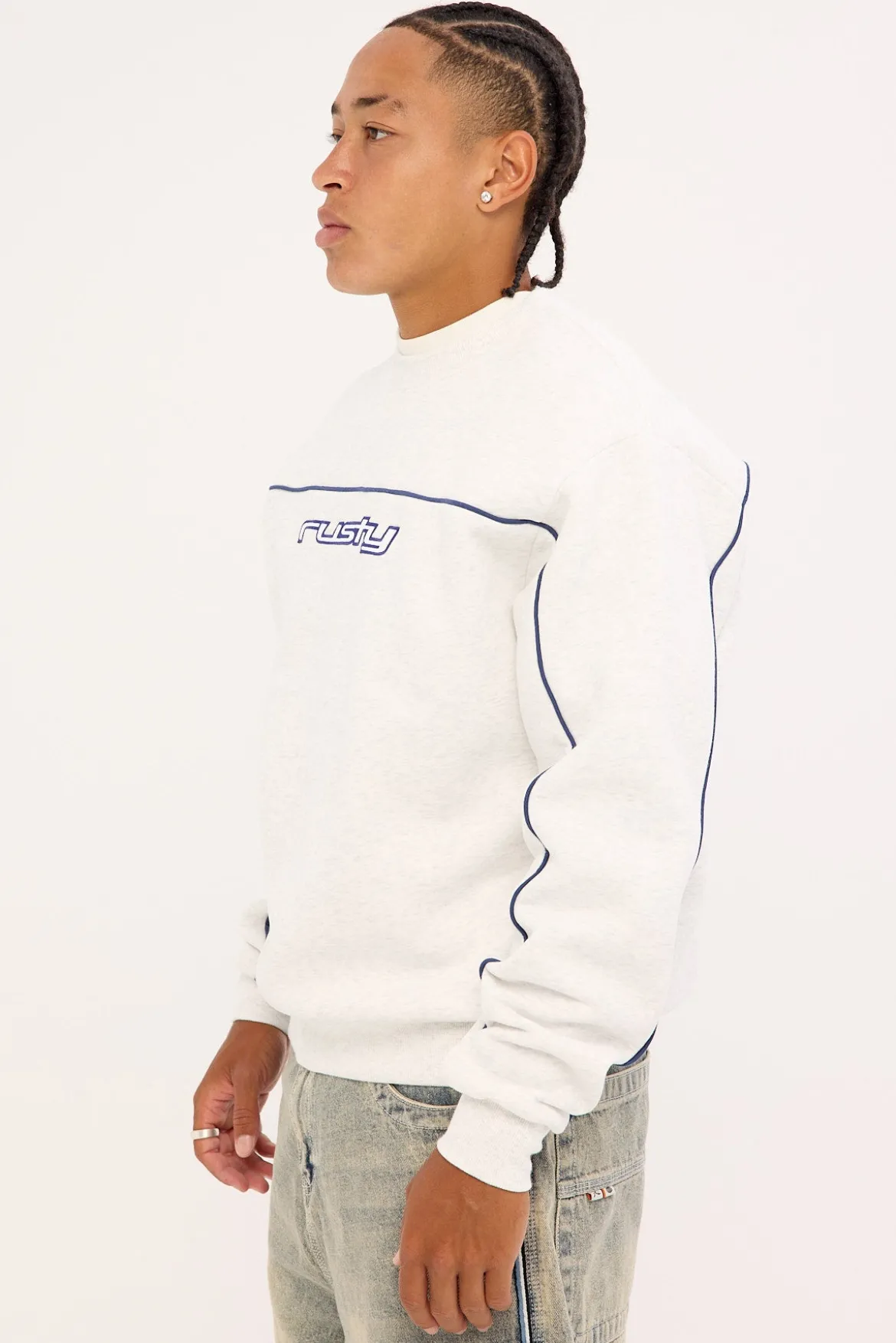Trigger Crew Fleece Ecru Marle