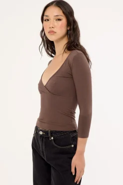 Trudis Wrap Top COFFEE QUARTZ