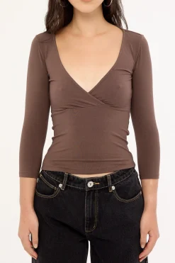 Trudis Wrap Top COFFEE QUARTZ