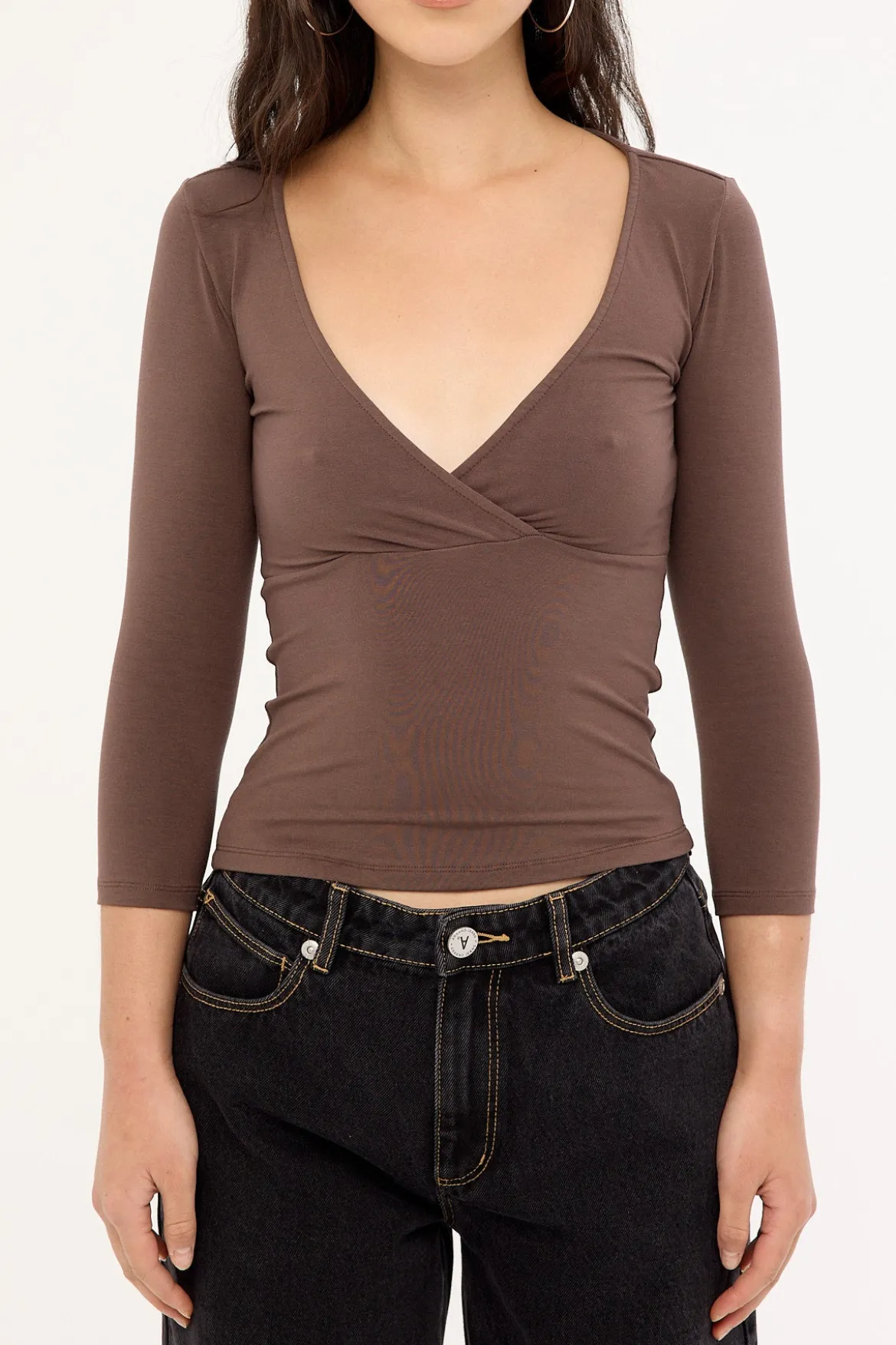 Trudis Wrap Top COFFEE QUARTZ