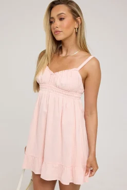 Tulip Cotton Mini Dress Pink