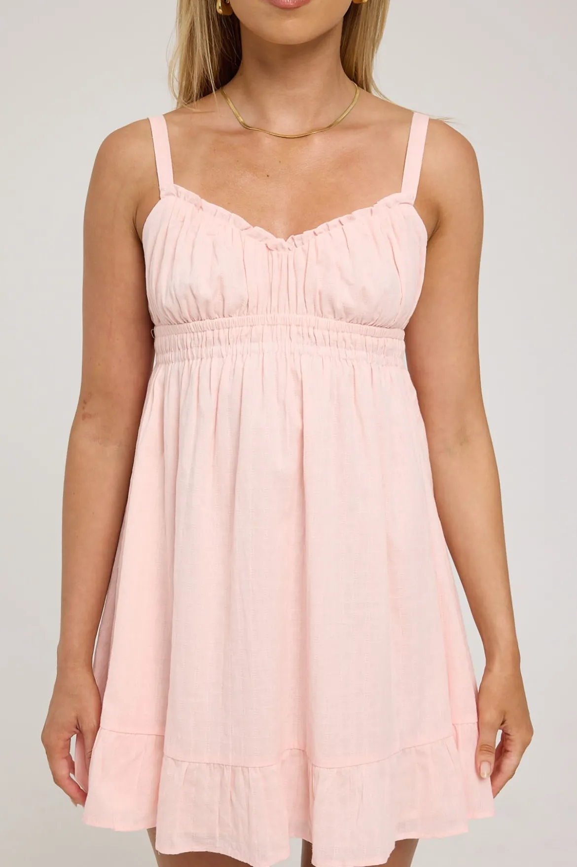 Tulip Cotton Mini Dress Pink