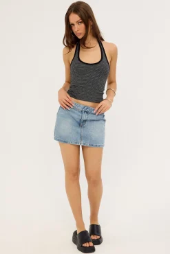 Tulli Studded Mini Skirt Rustic Fade