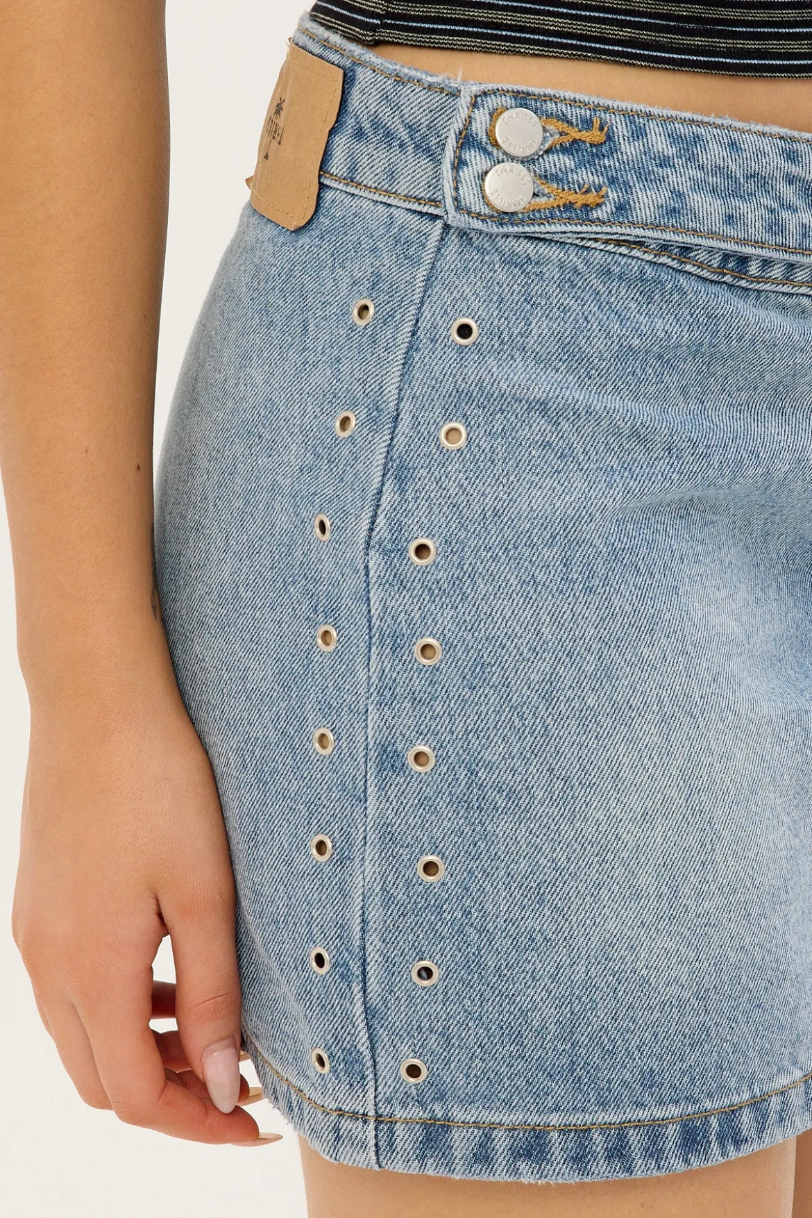 Tulli Studded Mini Skirt Rustic Fade