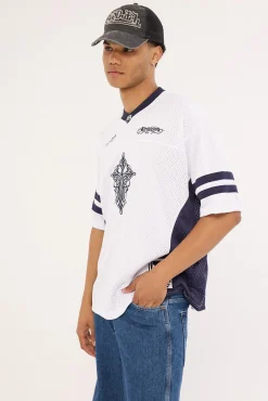 Tusk V Neck Jersey White/Navy