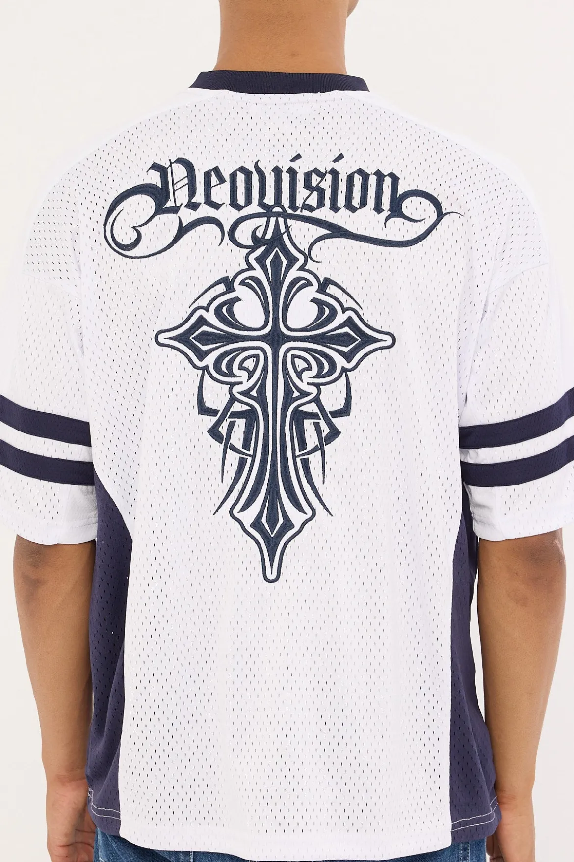 Tusk V Neck Jersey White/Navy