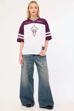 Tusk V Neck Jersey White/Plum