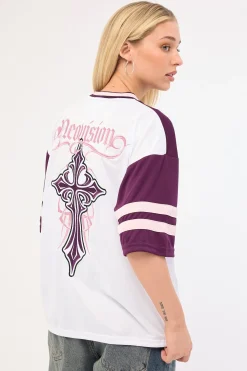 Tusk V Neck Jersey White/Plum