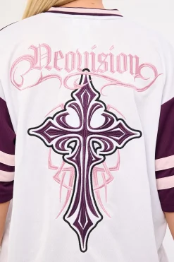 Tusk V Neck Jersey White/Plum