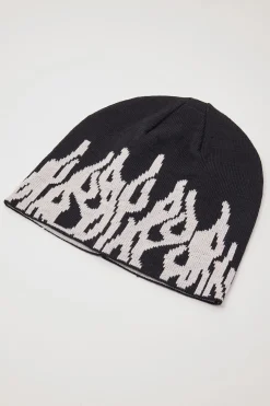 Twin Turbo Jacquard Skull Cap Beanie Black/Light Grey