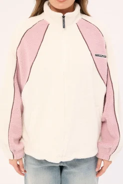 Two Tides Zip Through Sherpa Fleece Off White
