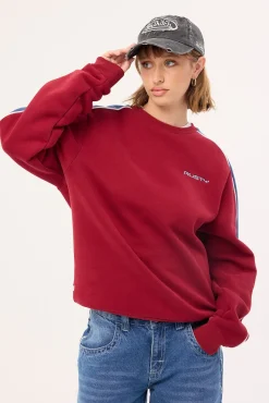 Two Timer Panelled Crew Fleece Rhubard
