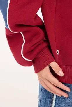 Two Timer Panelled Crew Fleece Rhubard