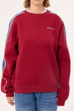 Two Timer Panelled Crew Fleece Rhubard