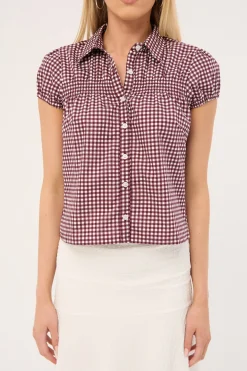 Ulsan Fitted Shirt Mini Gingham Wine