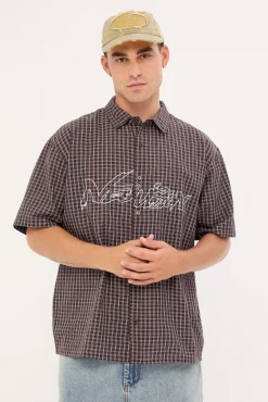 Underpass Check Oversize Shirt Brown Check