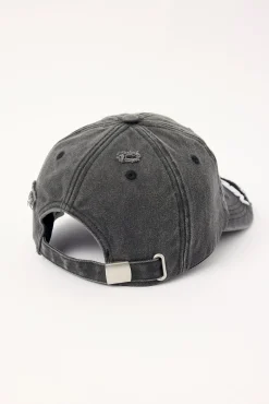 Underworld Distressed Dad Cap Washed Black