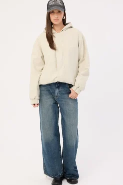 Unknown Hooded Bomber Jacket Washed Stone