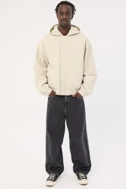 Unknown Hooded Bomber Jacket Washed Stone