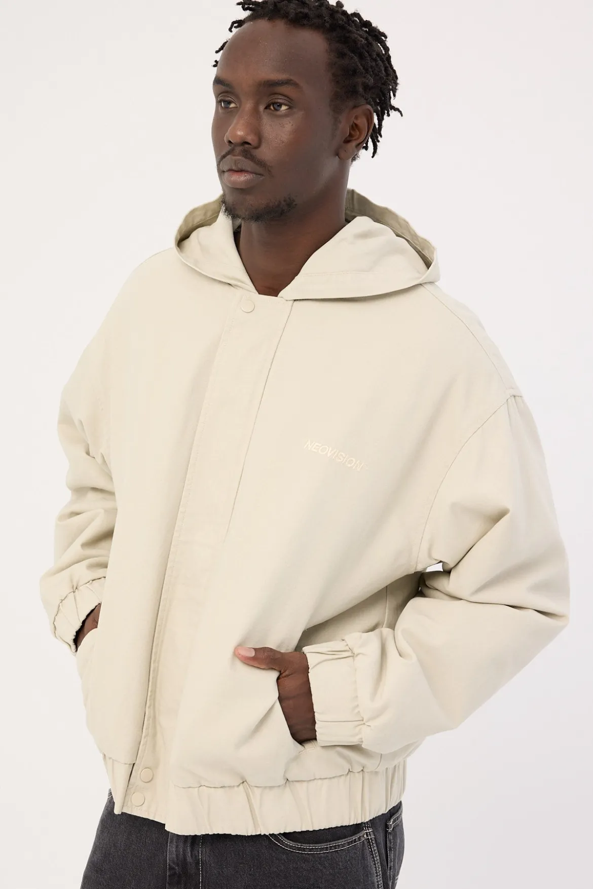 Unknown Hooded Bomber Jacket Washed Stone