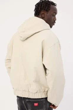 Unknown Hooded Bomber Jacket Washed Stone