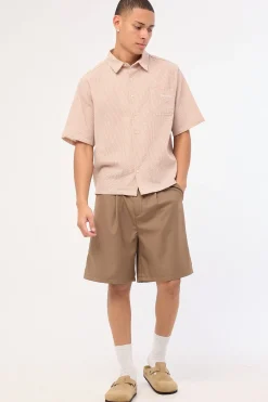 Urban Boxy Cropped Shirt Pink Check