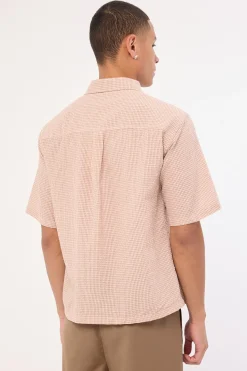 Urban Boxy Cropped Shirt Pink Check