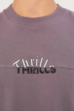Used And Fused Box Fit Oversize Short Tee Purple Ash