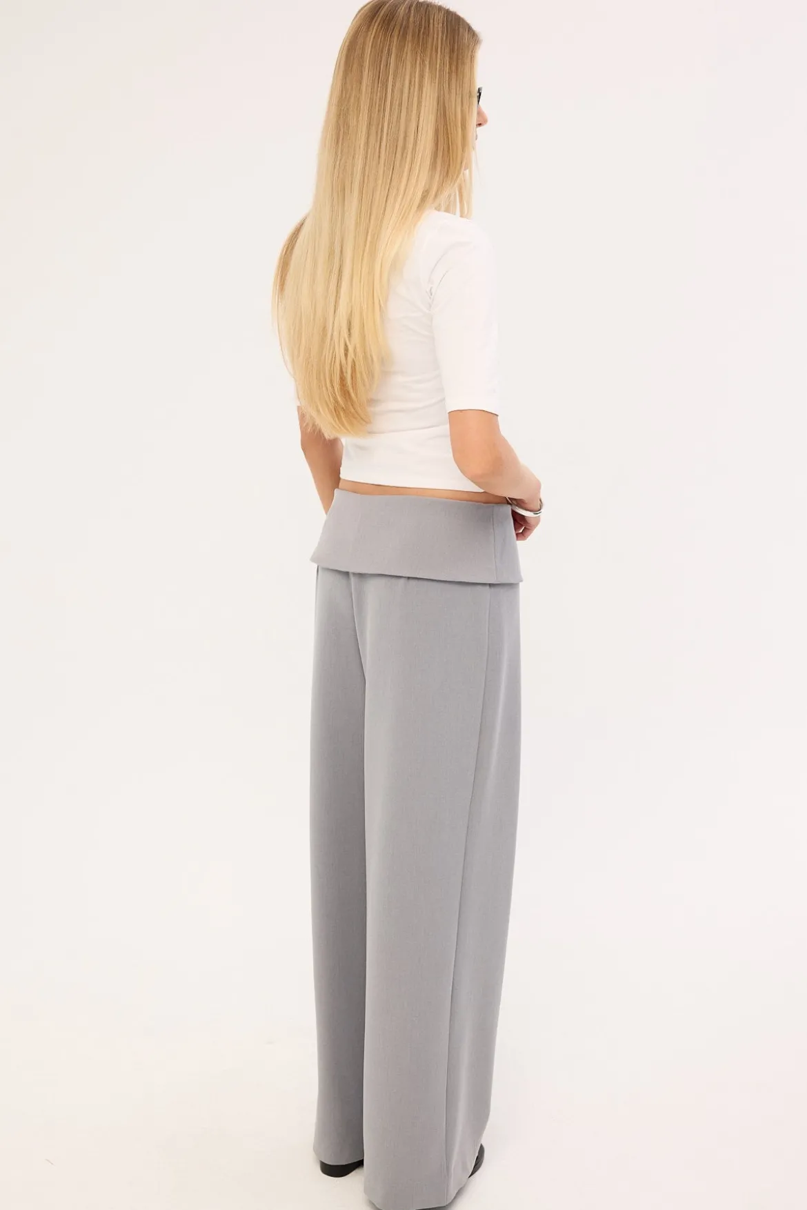 Vaila Fold Over Pant Grey