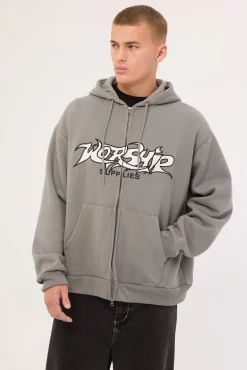 Vanity Zip Hood Steel Grey