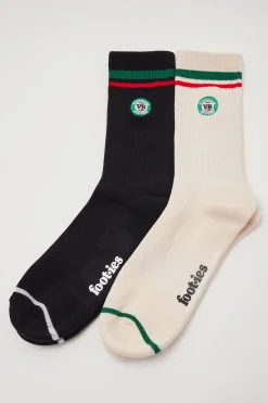 VB Logo Sneaker Sock Cream/Black
