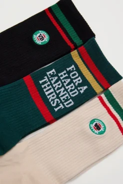 VB Sneaker Socks 3 Pack Gift Can Black/Green/Cream
